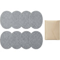 Xbvng Oval Polyester Felt Coasters Eight Piece Fog Gray - Product view